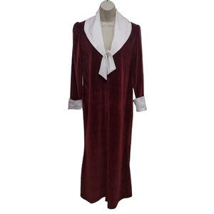 Vintage Georgette Trabolsi Velvet and Silk Robe House Dress Dressing Gown S-M